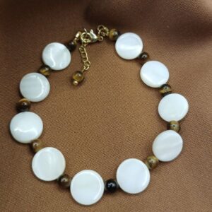 Pulseira Olho de Tigre + Madrepérola - Imagem 1