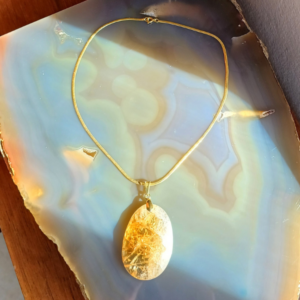 Colar- Pedra Citrino e Corrente de Lâmina fina - Imagem 3