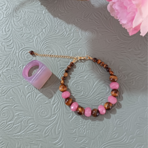 Pulseira Jade Goiaba e Olho de Tigre. - Imagem 4