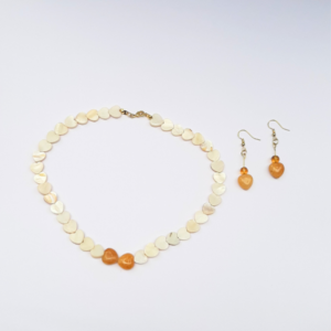 Conjunto Solaris-  Choker + Brinco de Calcita Amarela e Citrino - Imagem 2