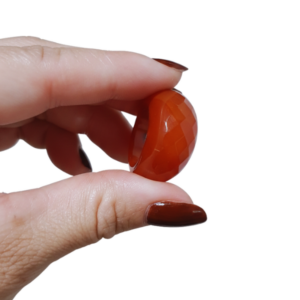 Anel- Ágata de Fogo Facetado 100% Pedra natural - Imagem 1