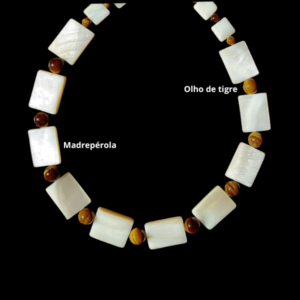 Choker  Harmonia- Madrepérola e Olho de Tigre - Imagem 2